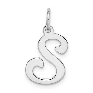 Sterling Silver, Sophia Collection, Small Script Initial S Pendant